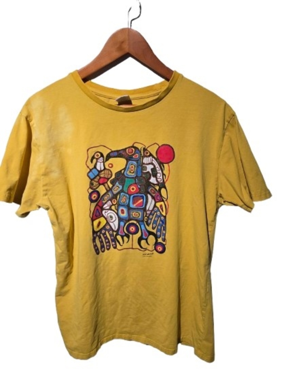 🎨 Native Indigenous Art Graphic T-Shirt Mustard Yellow – Colourful Art Tee